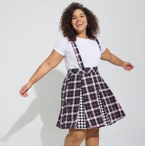 Torrid | NWT Disney Mini Mouse "Dress-Alls" in Pink Plaid and Checkers | Size 1X